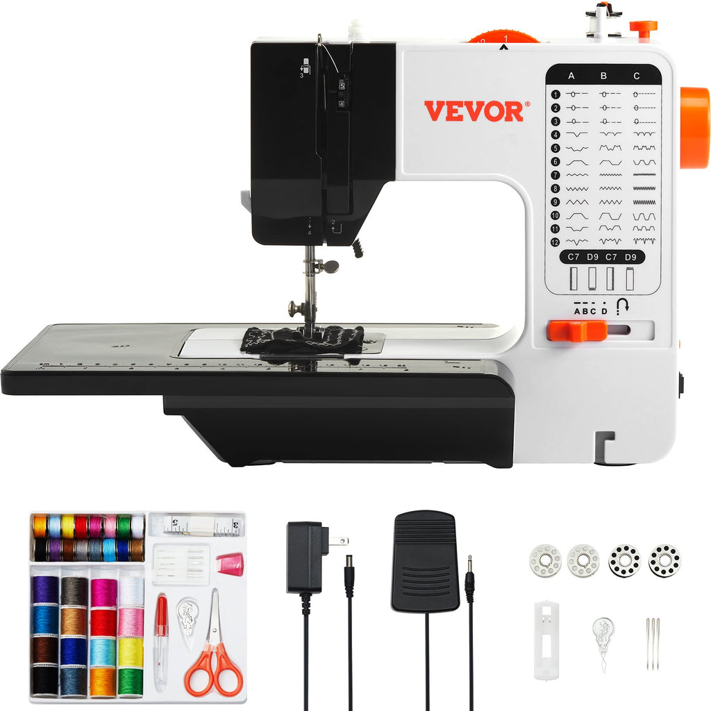 Sewing Machine, Portable Sewing Machine For Beginners With 38 Built-in Stitches & Reverse Sewing, Dual Speed Sewing Machine With Extension Table Foot Pedal, Accessory Kit