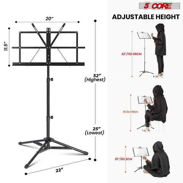 5 Core Music Stand Adjustable