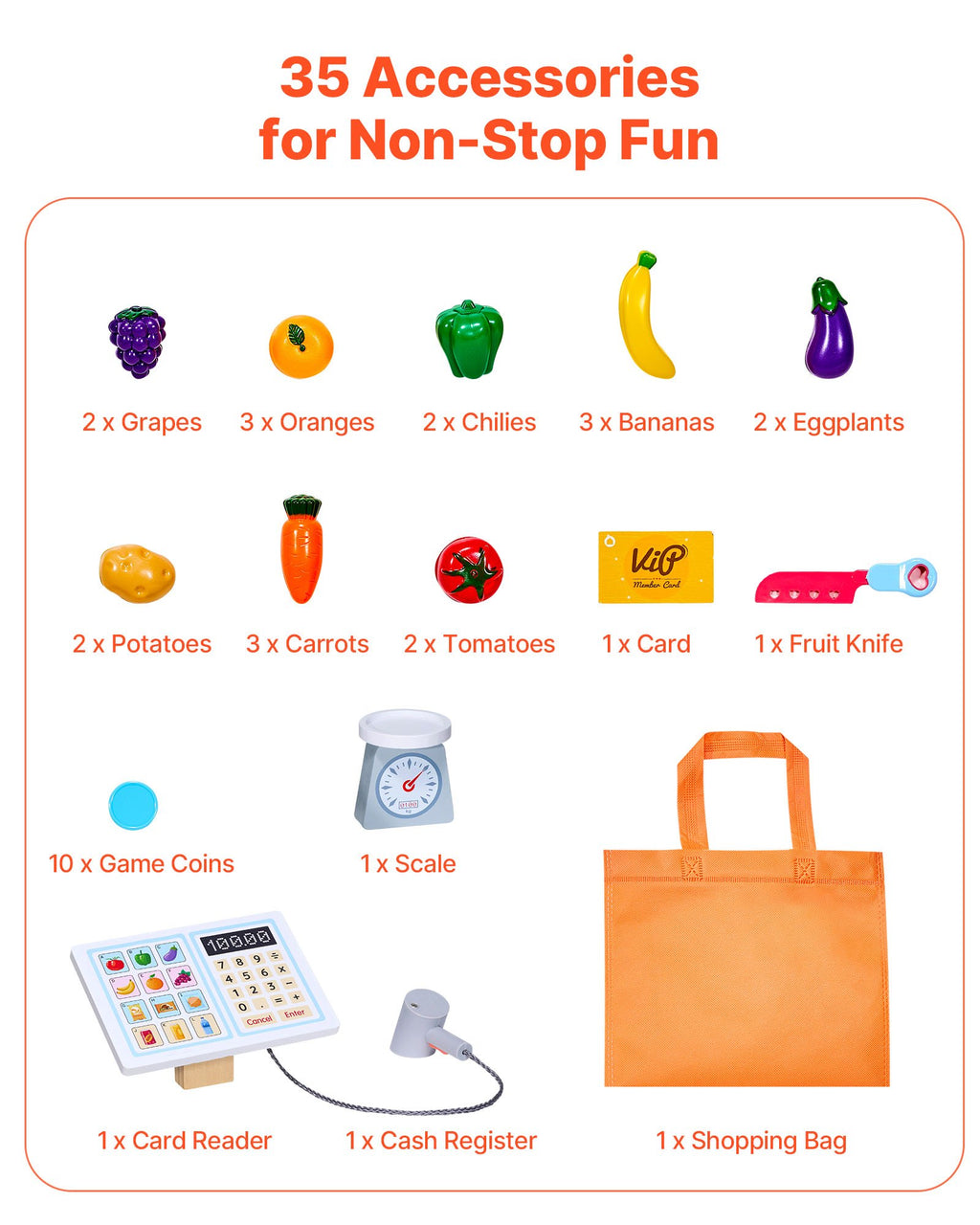Supermarket Play Toy Set With Cash Register