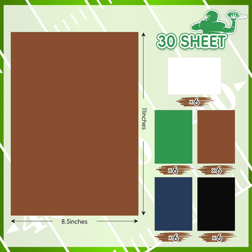 JULBEAR 30 Sheets Colored Cardstock, 5 Football Colors
