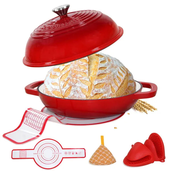 Dutch Oven For Sourdough Baking - with Silicone Mat,
