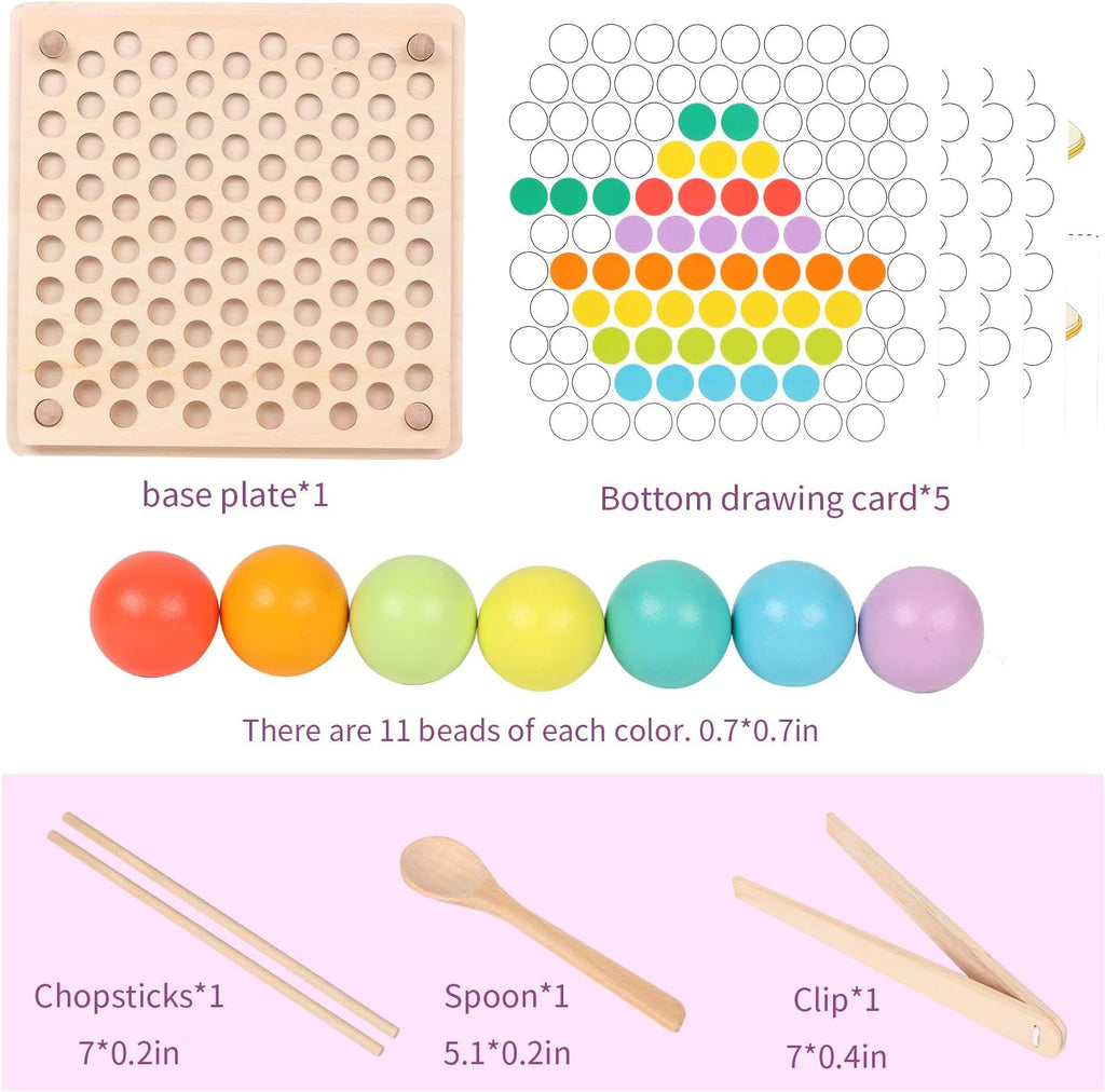 Wooden Peg Board Montessori Learning Game