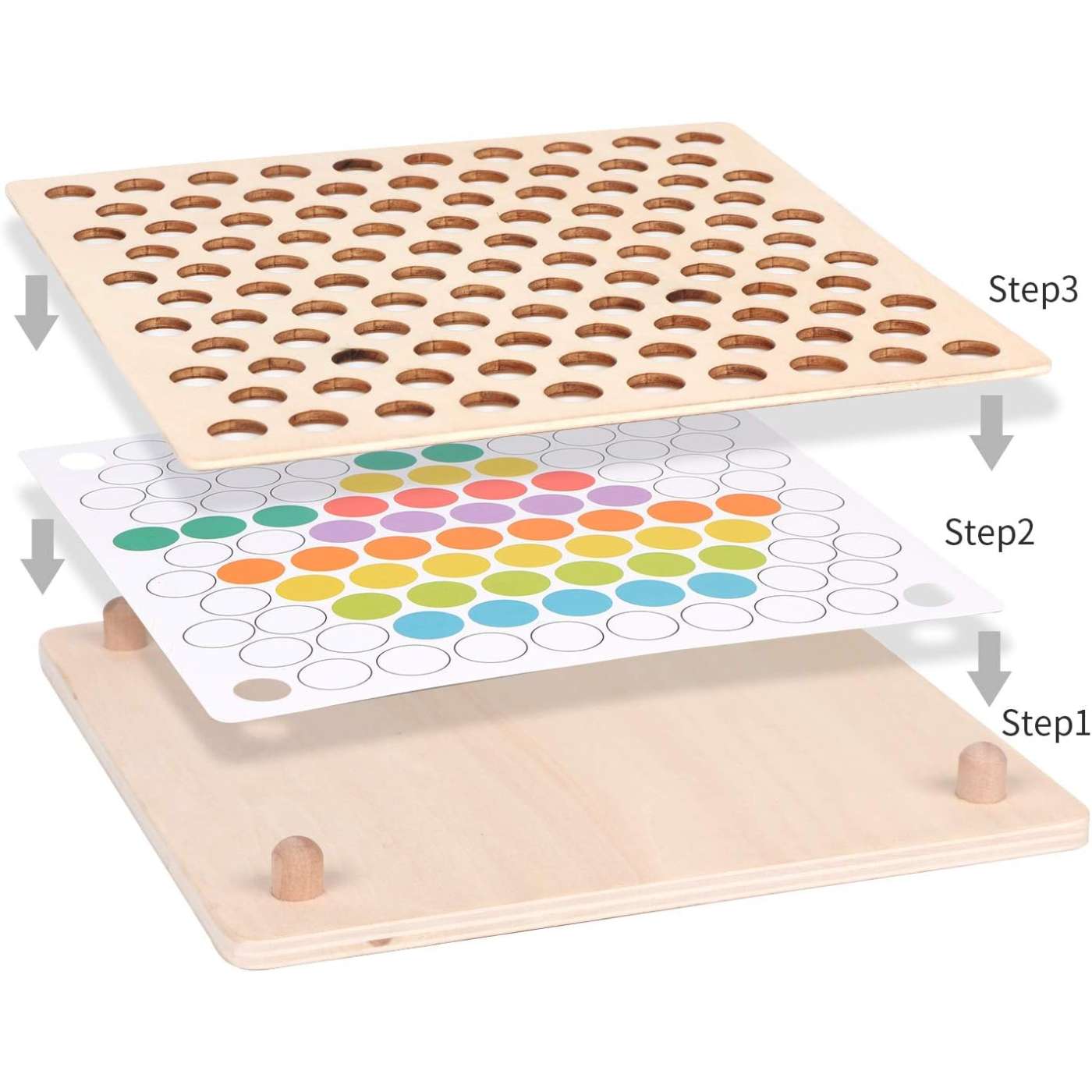 Wooden Peg Board Montessori Learning Game