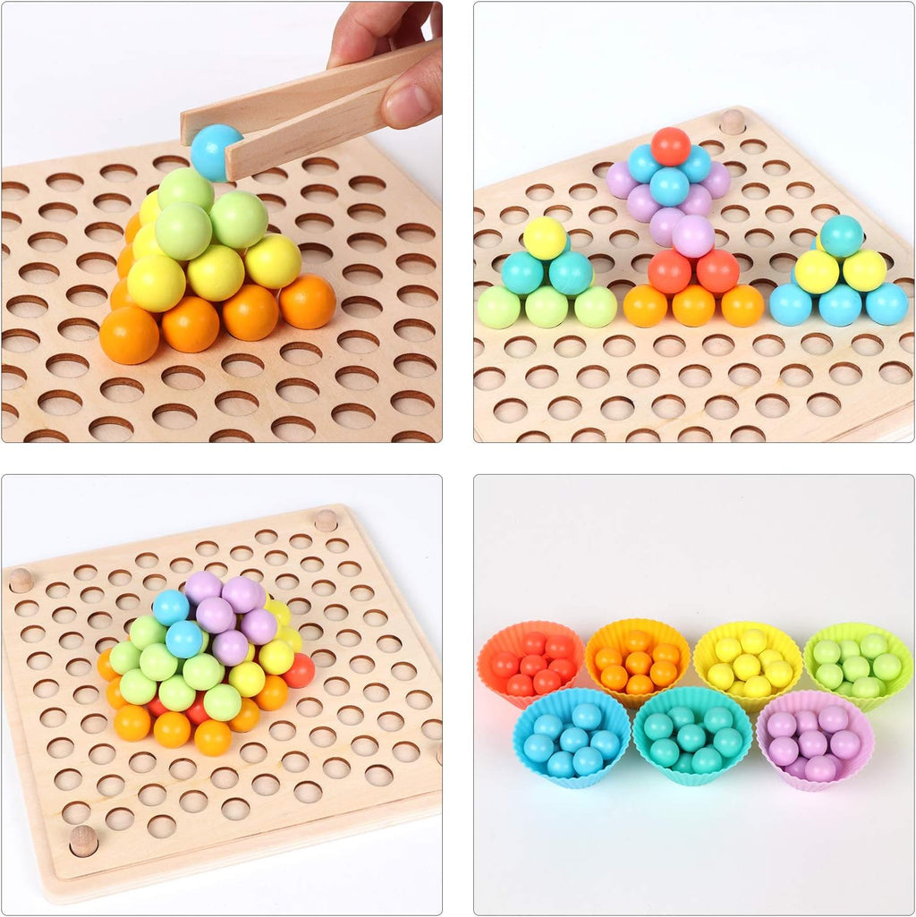 Wooden Peg Board Montessori Learning Game