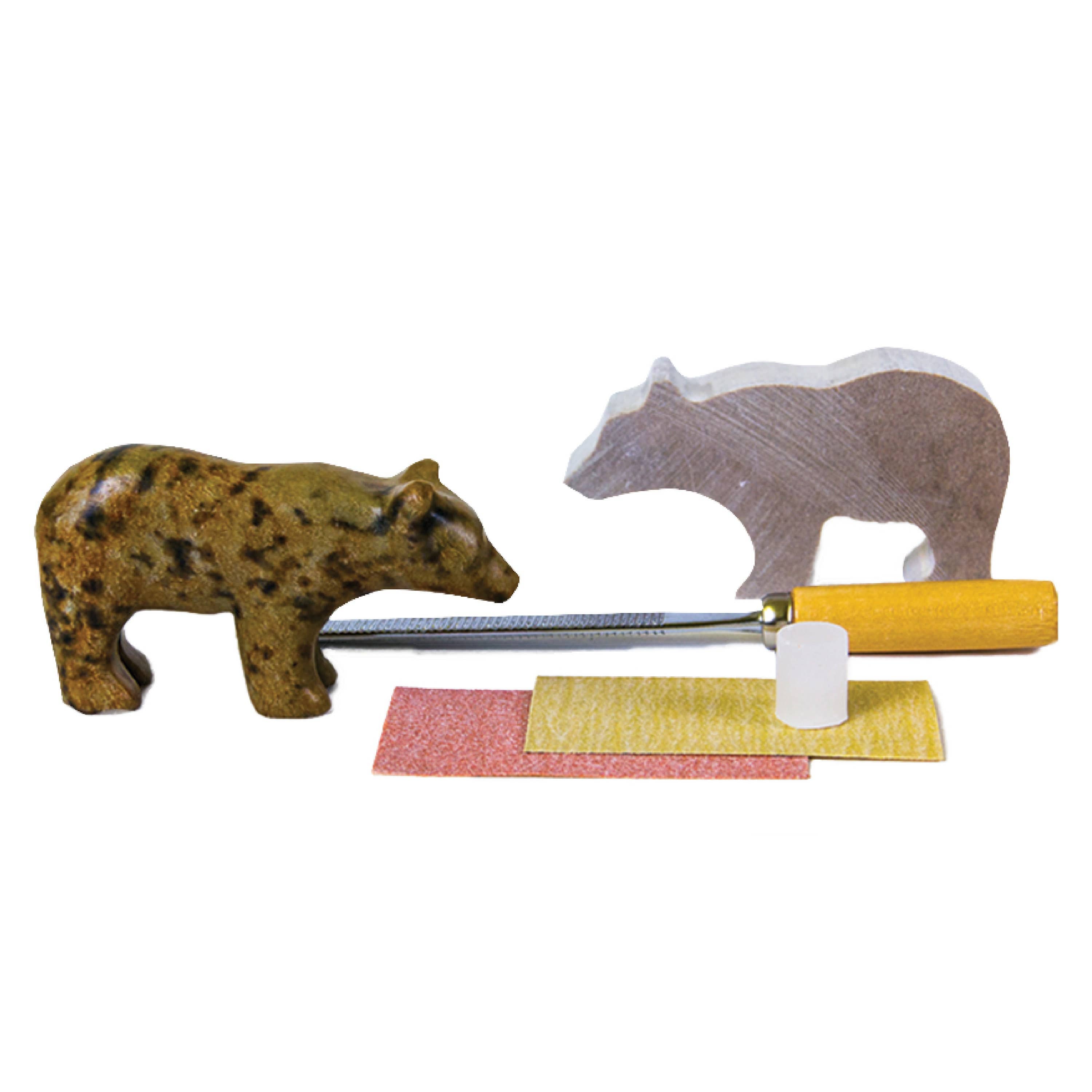 DIY Bear Soapstone Carving Kit for Kids