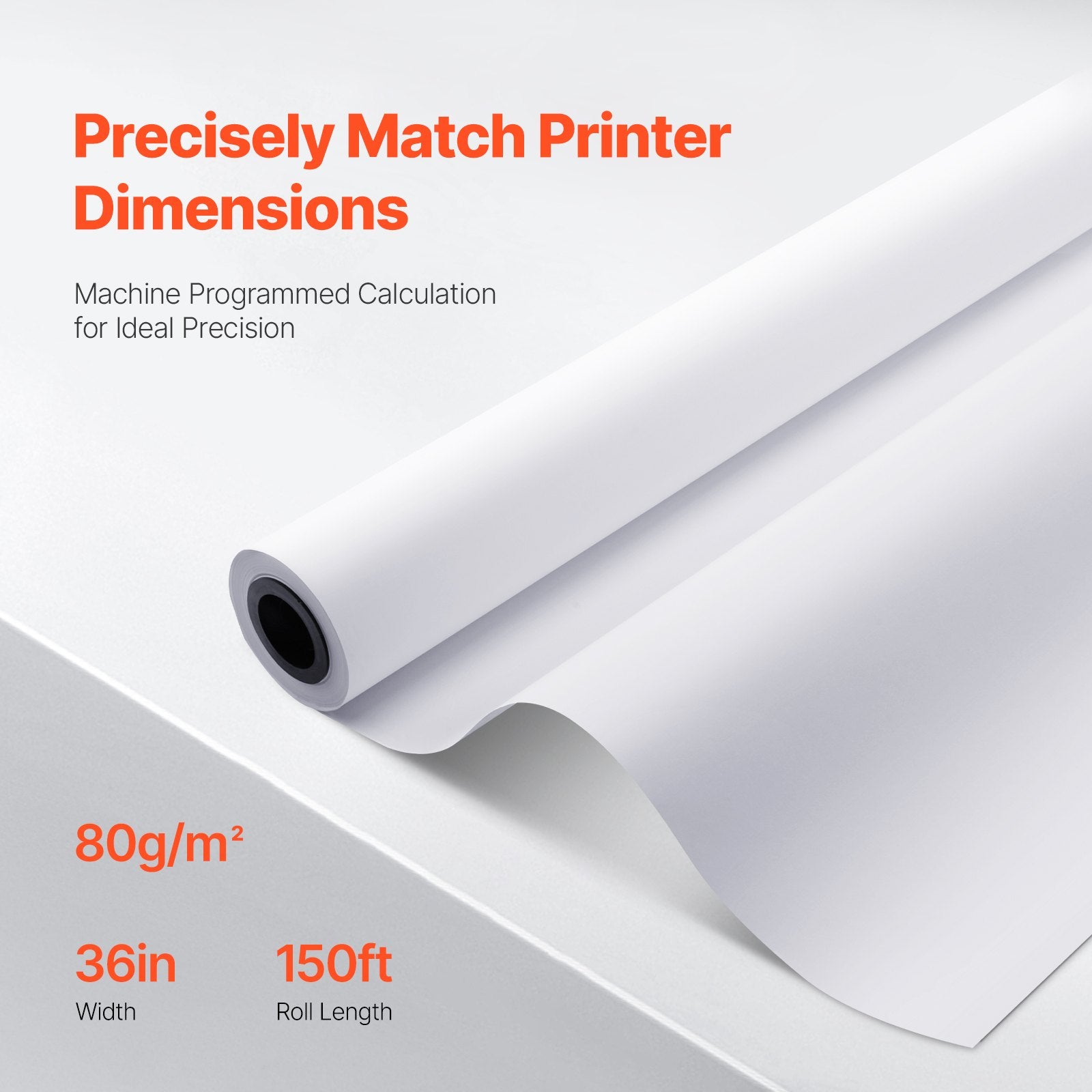 Wide Format Paper, 36 In X 150 Ft Plotter Paper, 4 Rolls CAD Bond Rolls With 2 In Core, 20 LB Bond Paper Rolls For CAD Drawings, Engineering Plans, GIS Maps & Architectural Designs