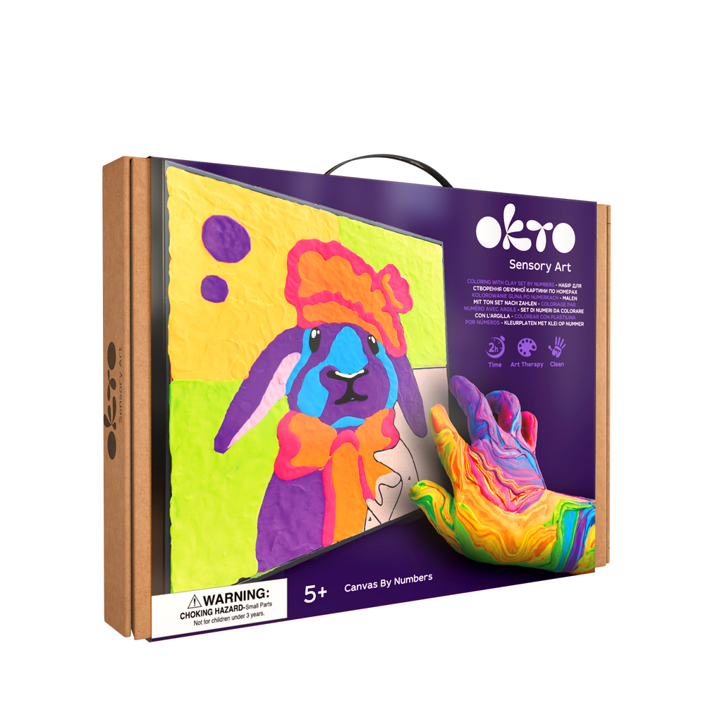 OKTO Clay-by-Numbers Kit – “Bunny” (11.4” x 11.4”)