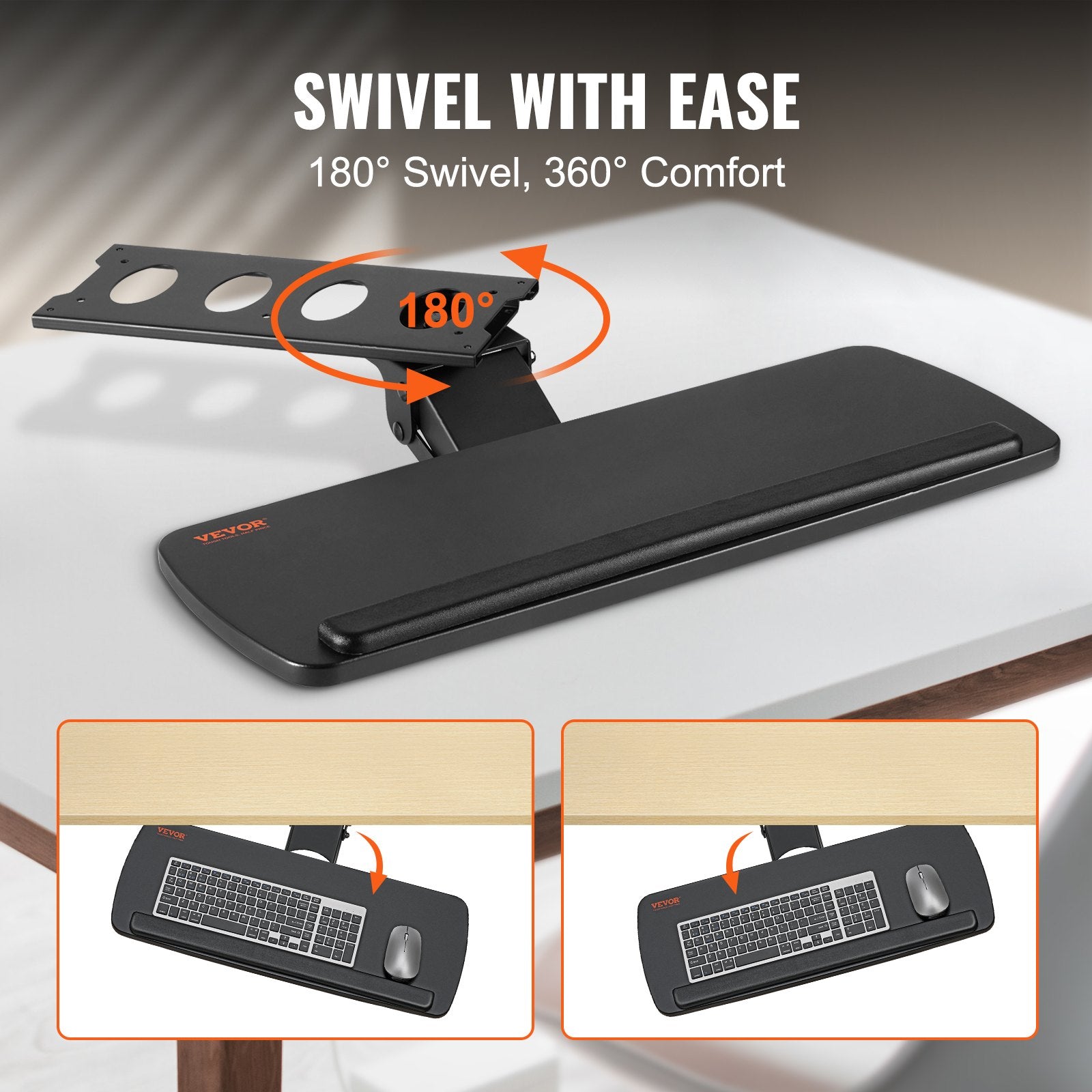 Keyboard Tray Under Desk Adjustable Height And Angle