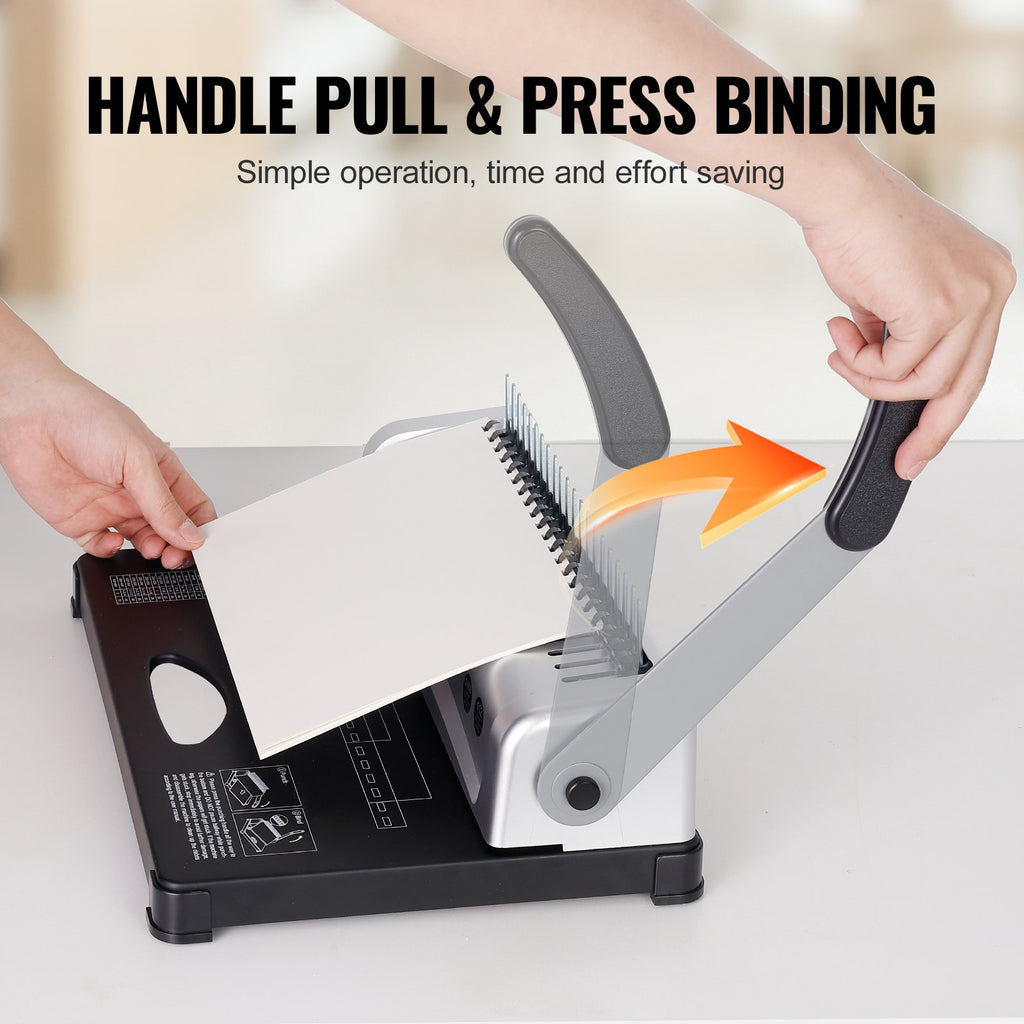 Binding Machine, Comb Binding Machine 21-Holes Binding 450 Sheets, Book Binder Machine With 100 PCS 3/8'' Comb Binding Spines, For Letter Size, A4, A5