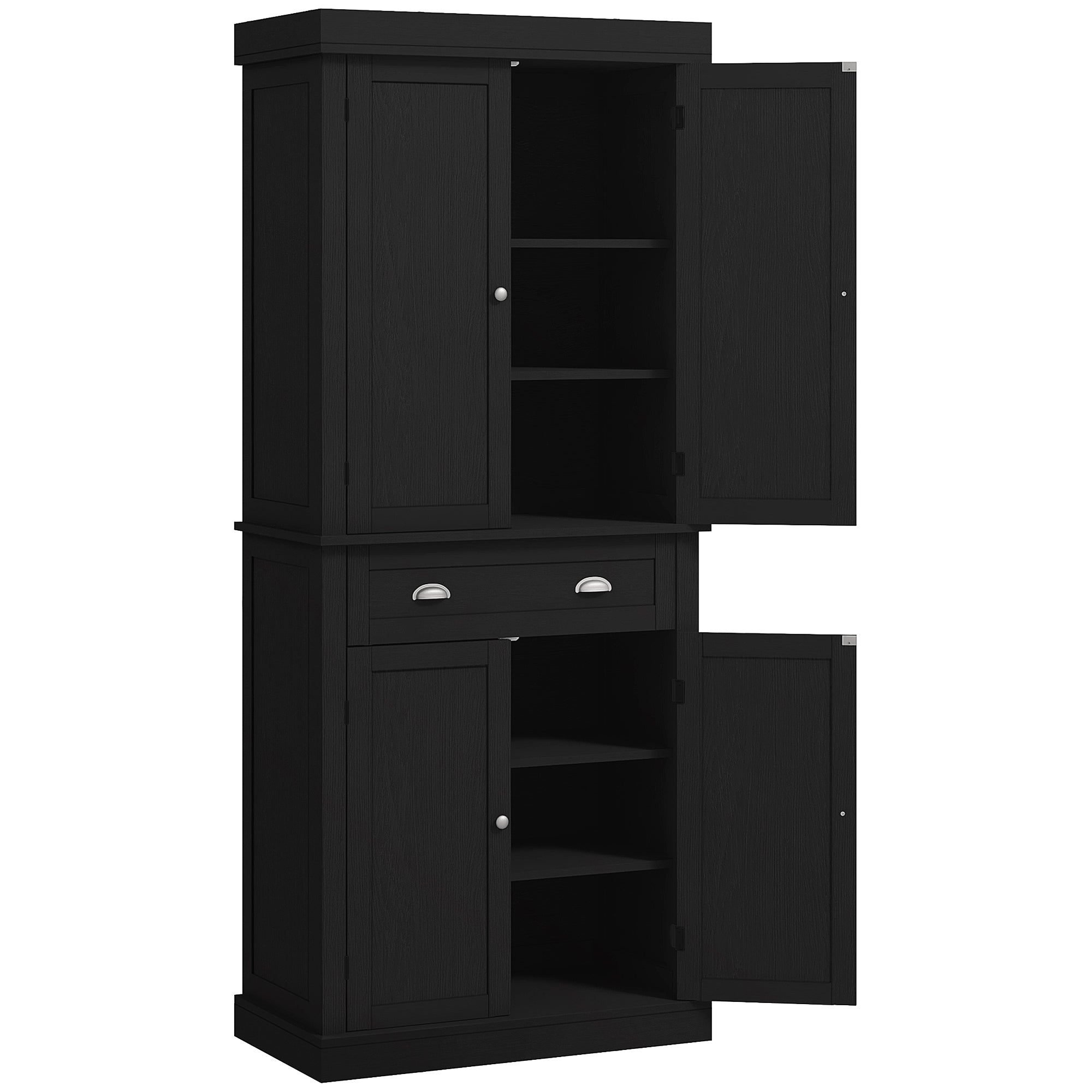 72.5" Storage Cabinet, Black Wood Grain