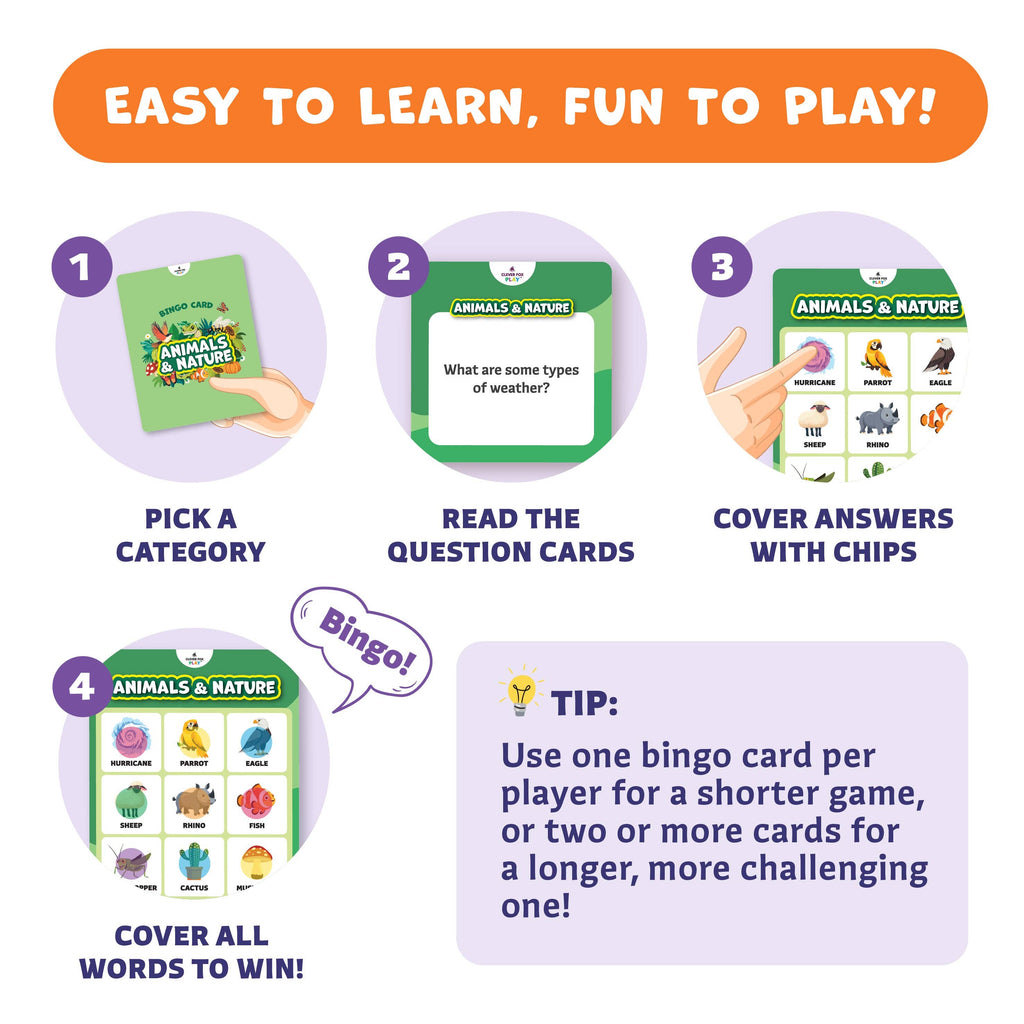 Bingo Lingo Quiz – Educational Reading & Sight Word Bingo Game for Kids