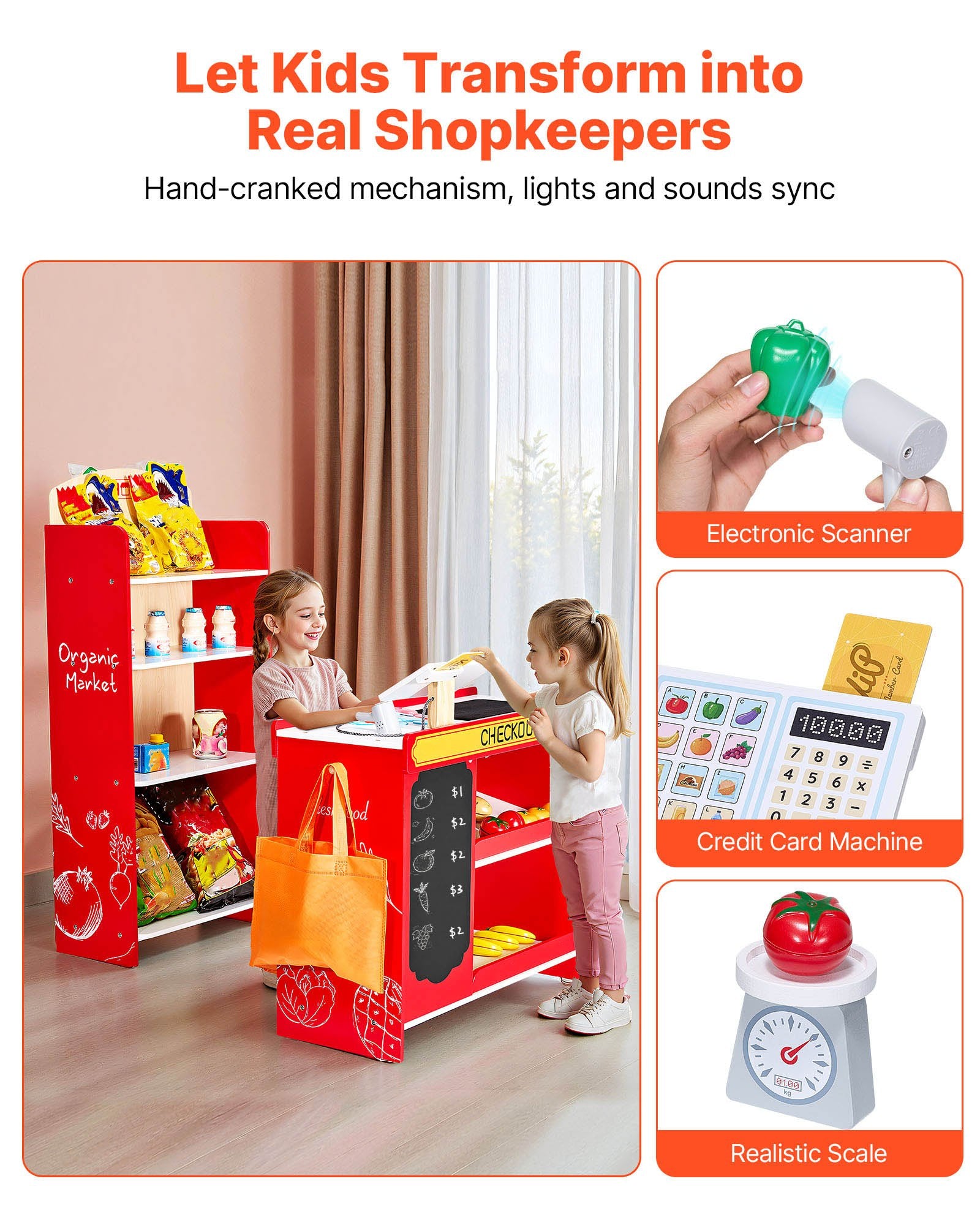 Supermarket Play Toy Set With Cash Register