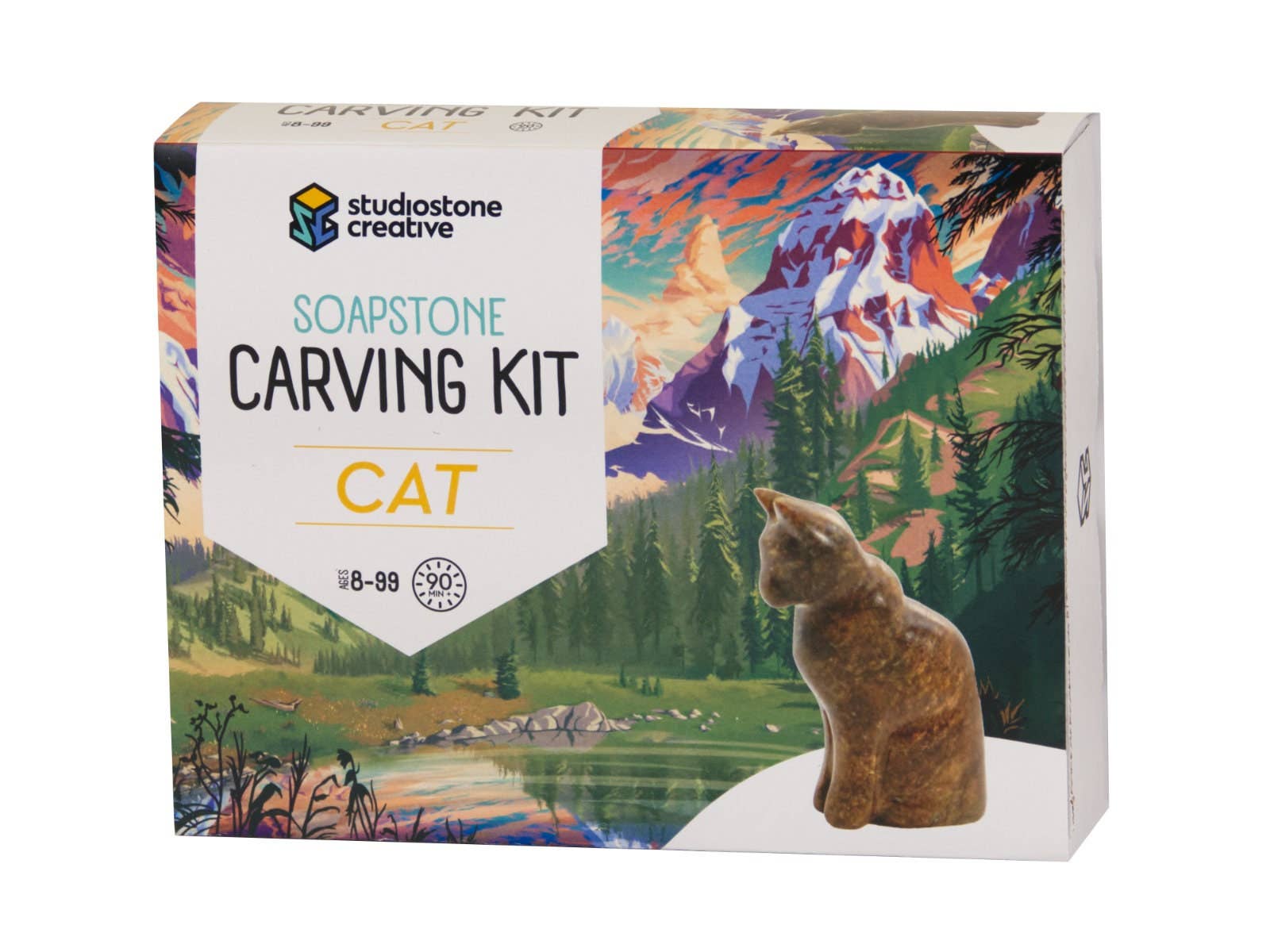 Cat Soapstone Carving Kit for Kids