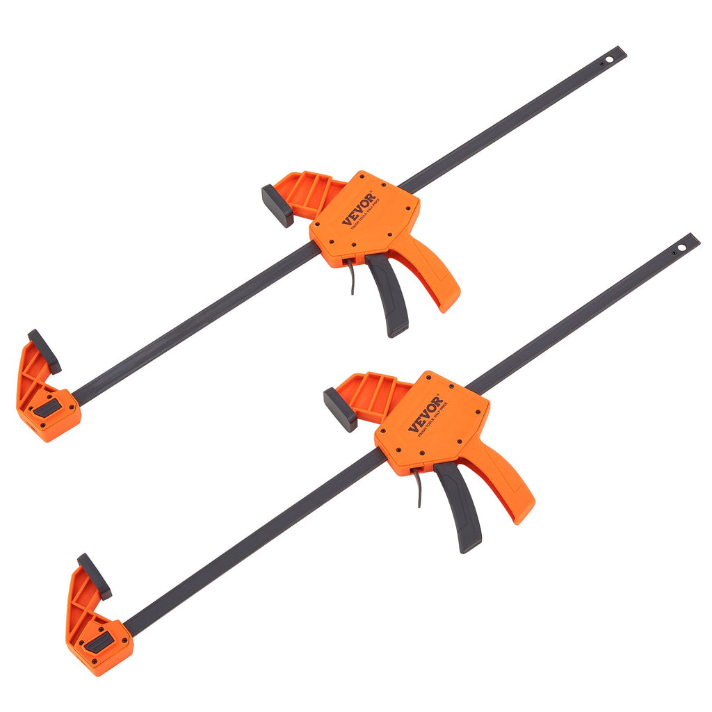 Bar Clamps For Woodworking, 2-Pack 24" One-Handed Clamp/Spreader, Quick-Change F Clamp With 300 Lbs Load Limit, High-strength Plastic And Carbon Steel, Wood Clamps For Woodworking Metal Working