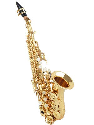 EASTROCK Bb Curved Soprano Saxophone Golden for Beginners Students