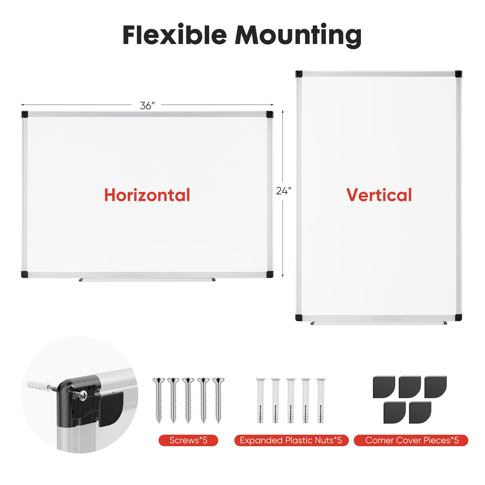Magnetic Dry Erase Board  36 X 24 Inches