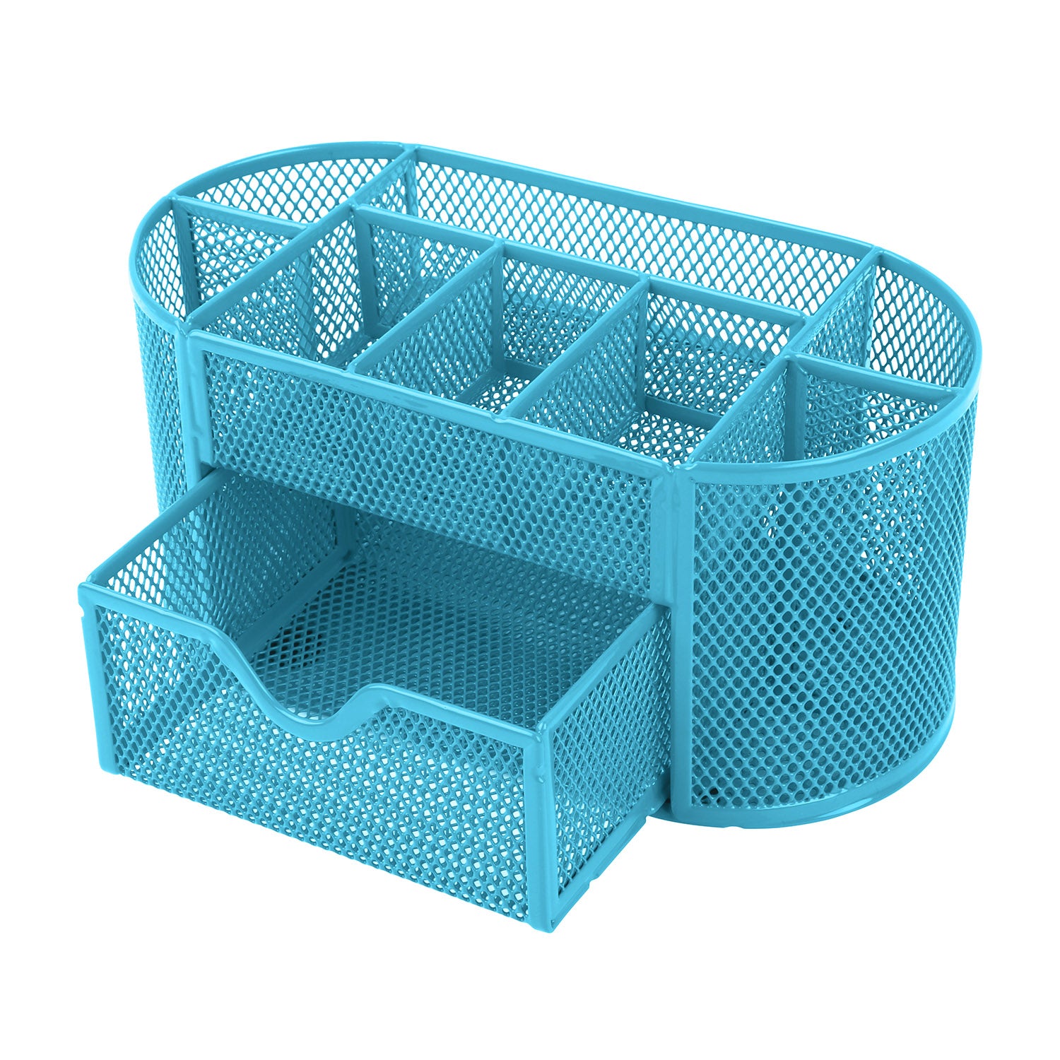 1Pc Metal Mesh Pencil Holders Desk Organizer With 9 Compartment Pen Holder Storage