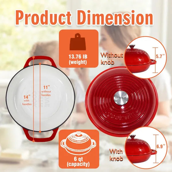 Dutch Oven For Sourdough Baking - with Silicone Mat,
