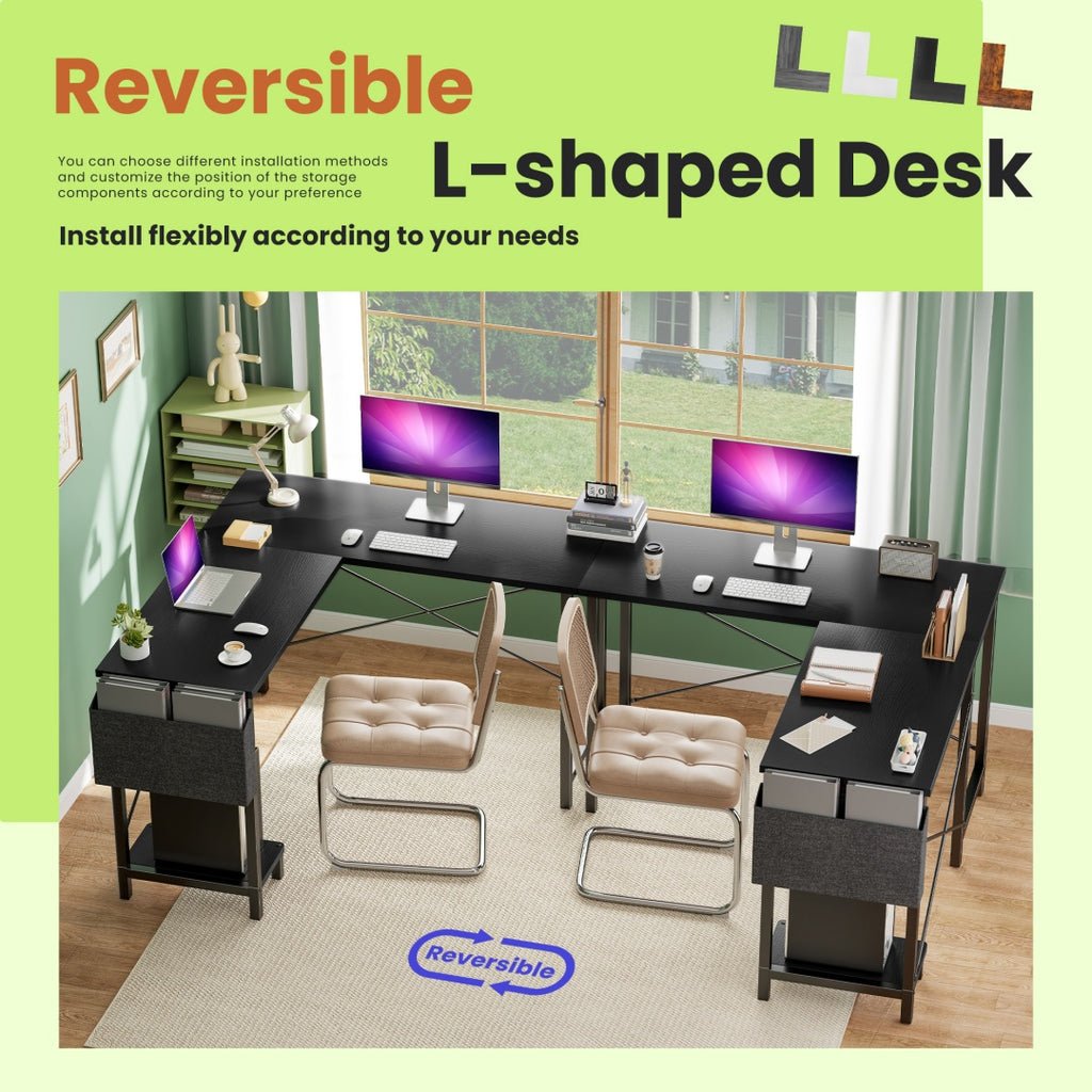 49-Inch L Shaped Desk With CPU Stand & Side Bag