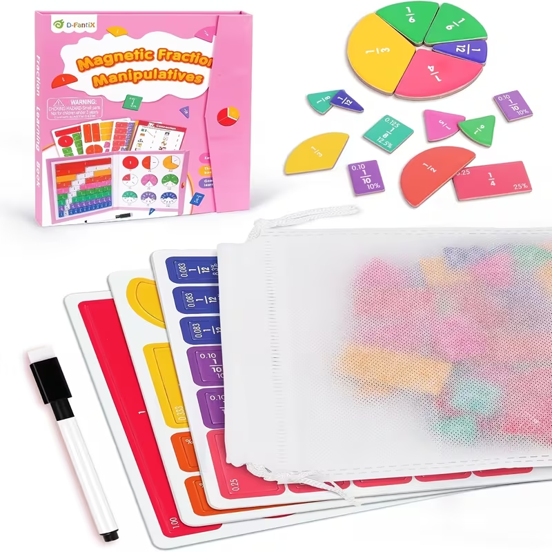 Magnetic Math Fraction Manipulative Practice