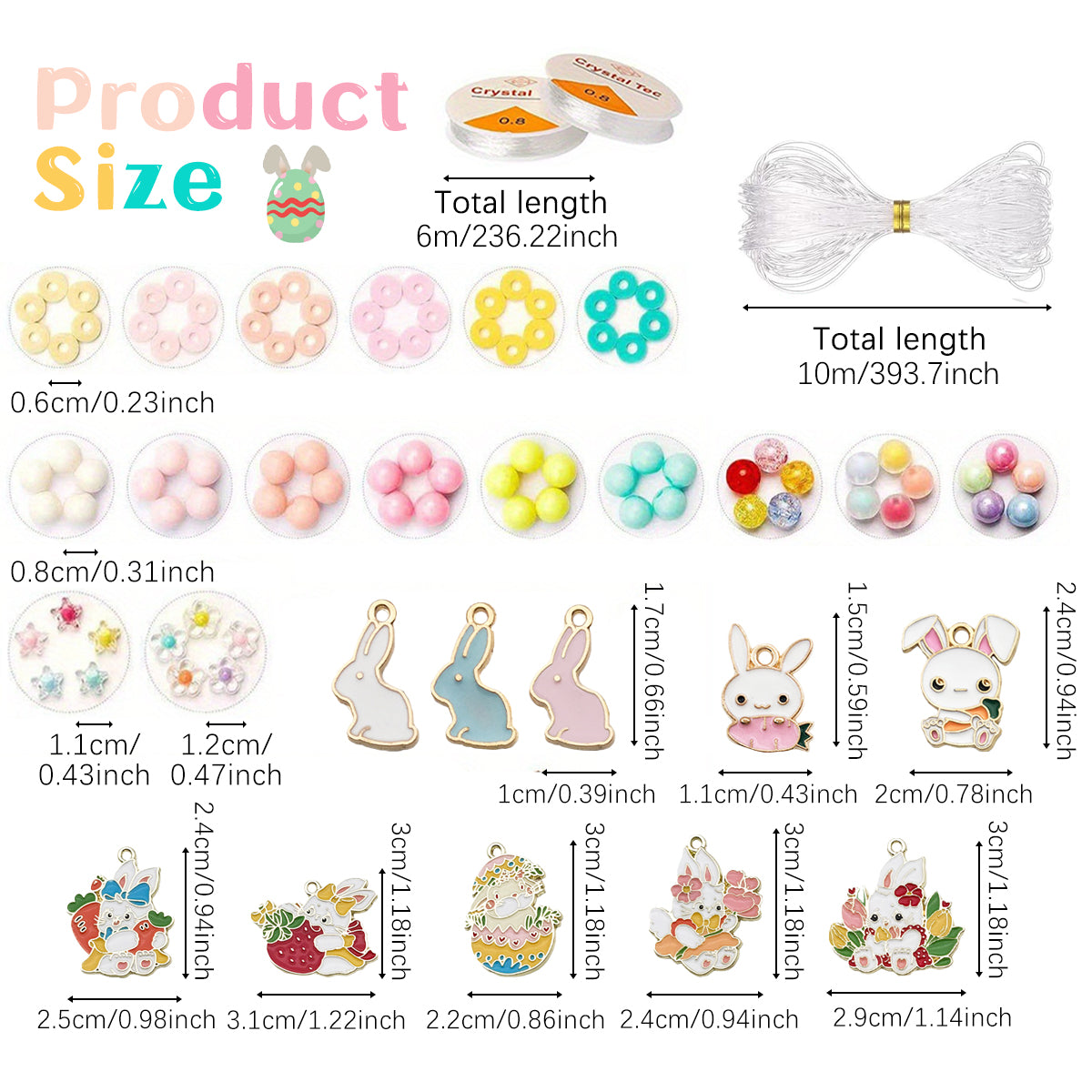 8243 pcs Jelly Color Clay Beads For Bracelet Making Kit