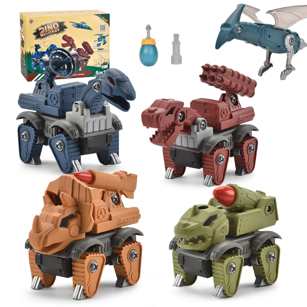 5 Pack Take Apart Dinosaurs, STEM Construction Building Educational Toys
