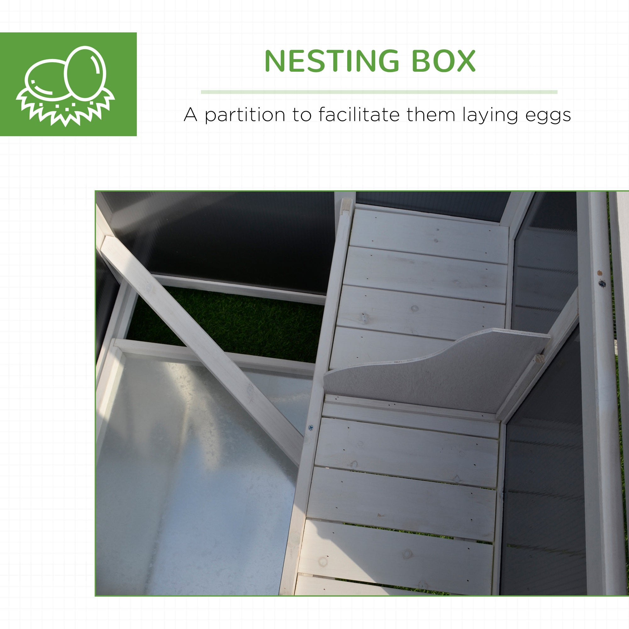 32" Outdoor Open Covered Chicken Coop House with Run and Nesting Box and
