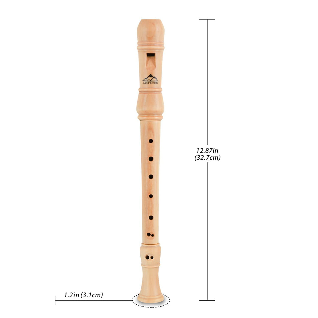 Eastrock 3 Piece Baroque Style Soprano Recorder Instrument C Key with Case