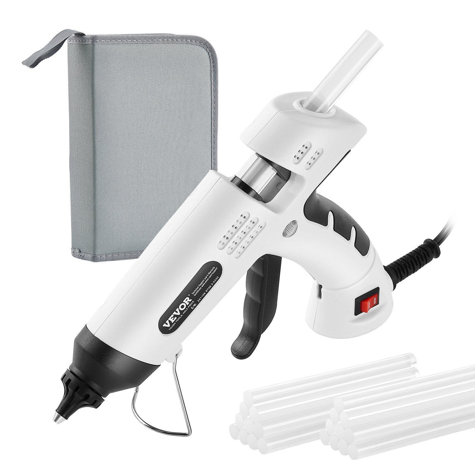 VEVOR Hot Glue Gun, Dual Power, Mini Hot Glue Gun With 20 Premium Glue Sticks And Oxford Cloth Bag