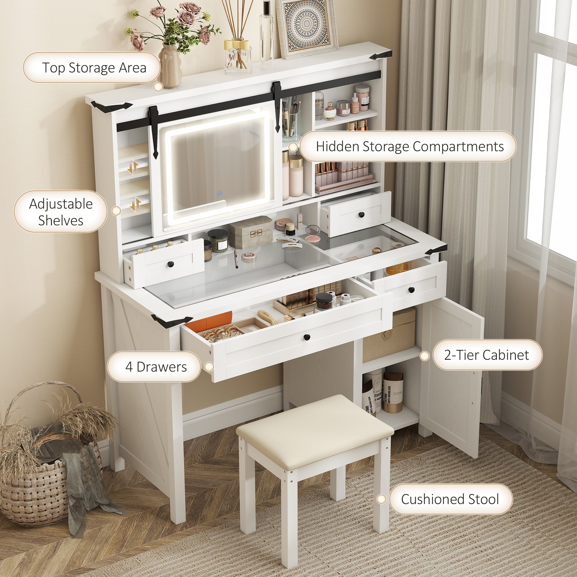Multi-Use Desk With Stool