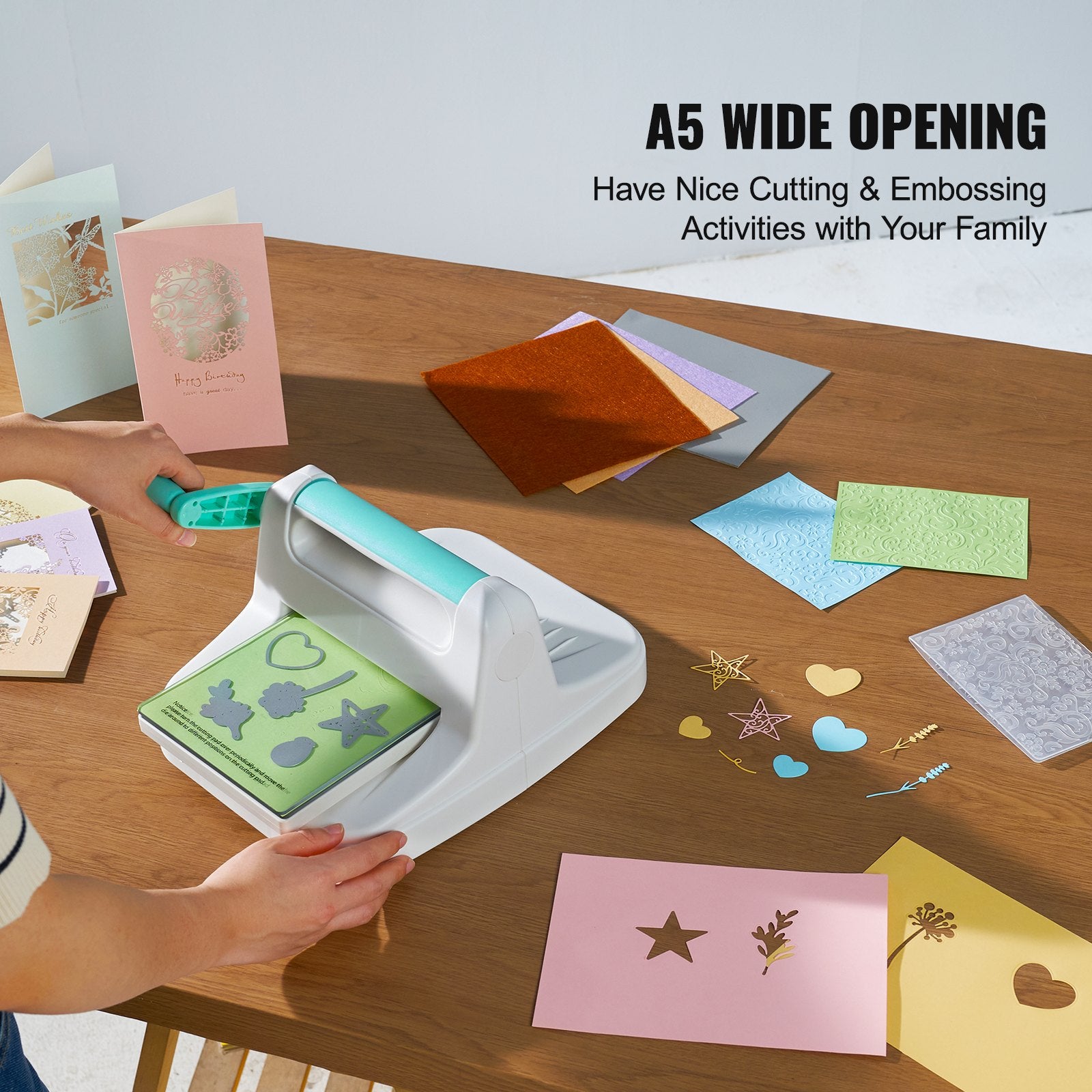 Manual Die Cutting & Embossing Machine, Portable Cut Machines, 6 Inch Opening Scrapbooking Machine Full Kit Included, For Arts & Crafts, Scrapbooking, Card Making And Crafting