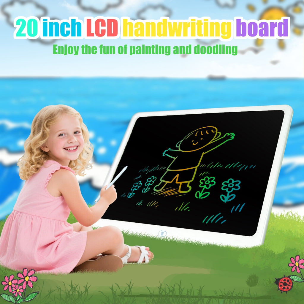 LCD Writing Tablet, 20 Inch Colorful Toddler Doodle Board Drawing Tablet, Erasable Reusable Electronic Drawing Pad
