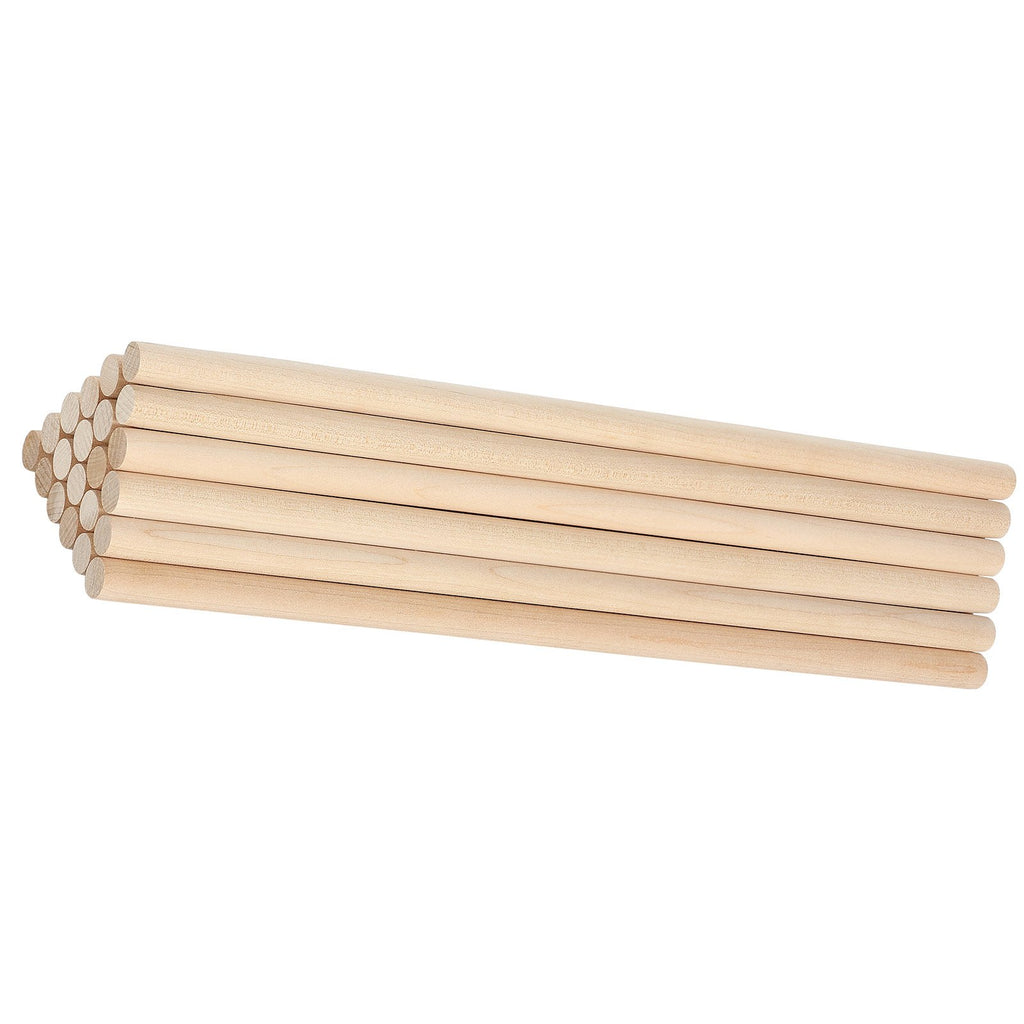 25Pcs Wooden Dowel Rods  12 Inch Natural Wood Sticks For Craft DIY