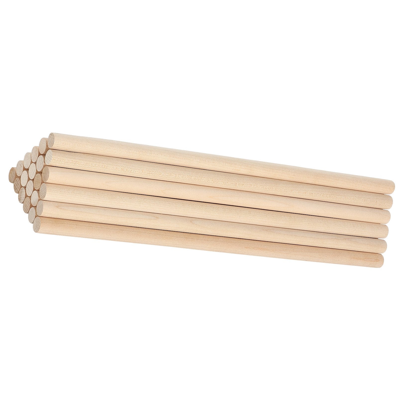 25Pcs Wooden Dowel Rods  12 Inch Natural Wood Sticks For Craft DIY