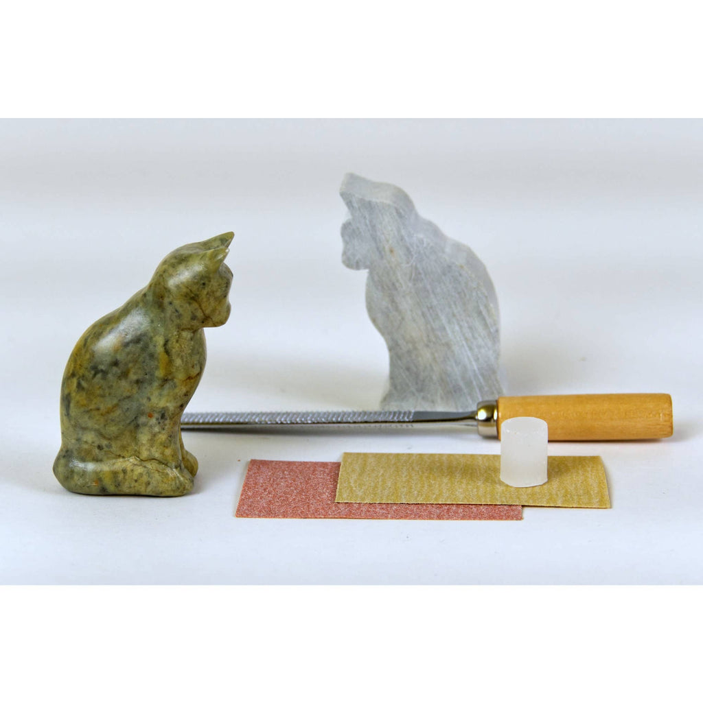 Cat Soapstone Carving Kit for Kids