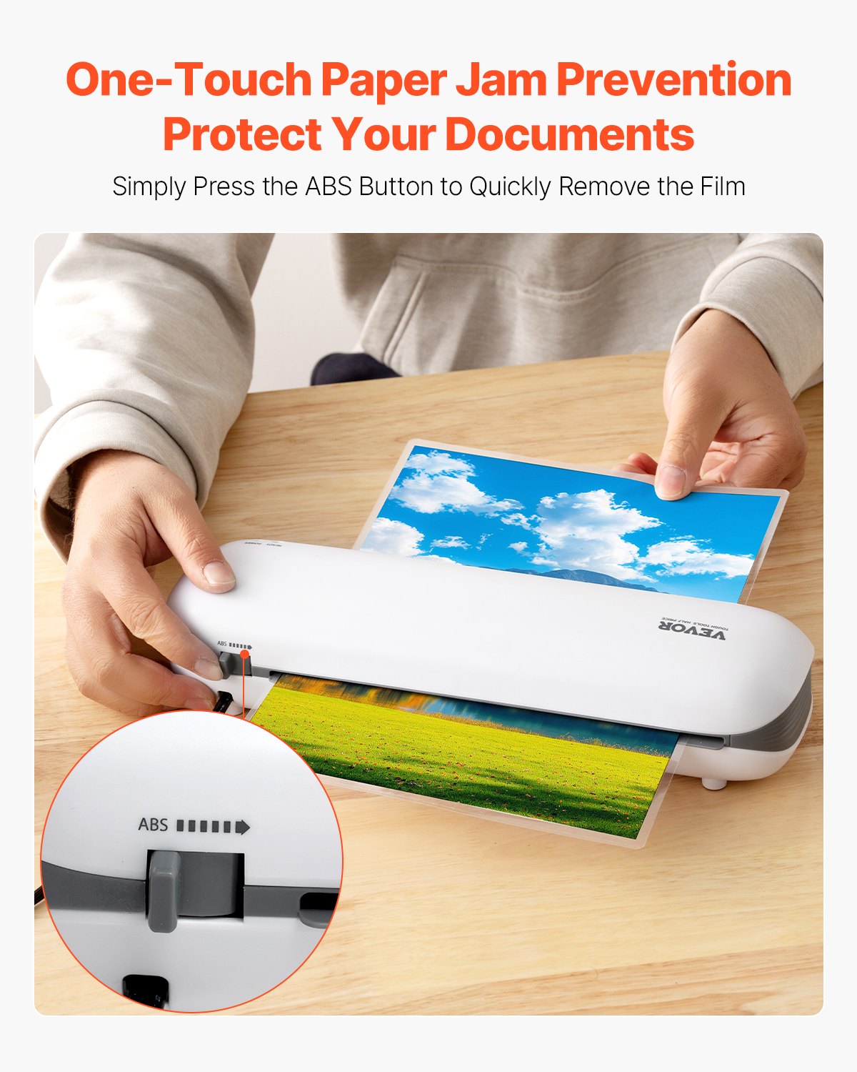 Thermal Laminator For Max A4 Paper Size, 3-4 Min Quick Warm Portable Laminator, 3-5 Mil Thickness, White + Grey