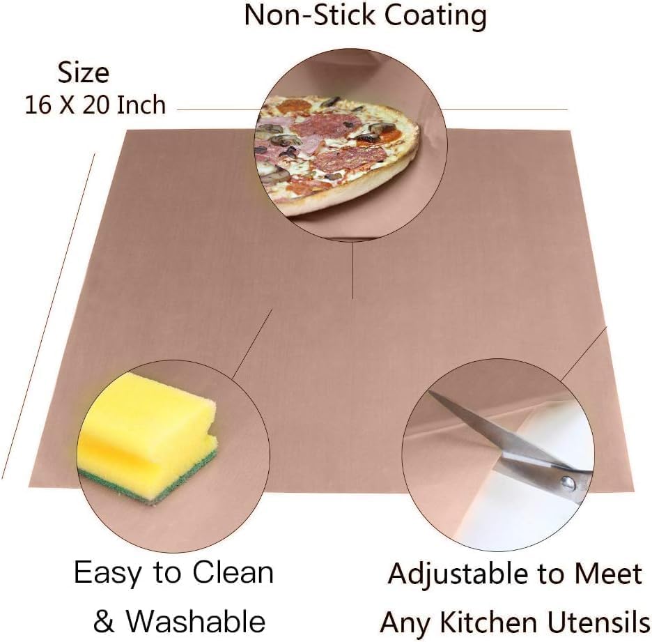 3 Pack PTFE Teflon Sheet for Heat Press Transfer Sheet Non Stick 16 x 20