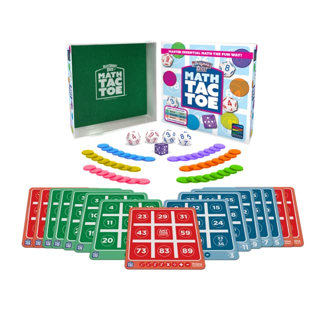 Semper Smart Games PlaySmart Dice Math-Tac-Toe Math Game: Get Sharp on Mental Math with a Fun New Twist on a Timeless Classic! Multiple Skill-leveled Math Bingo Made Fun for 8 and up!