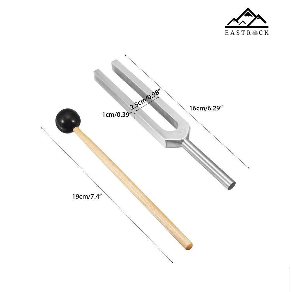 EASTROCK 528 Hz Tuning Fork with Silicone Hammer and Cleaning Cloth