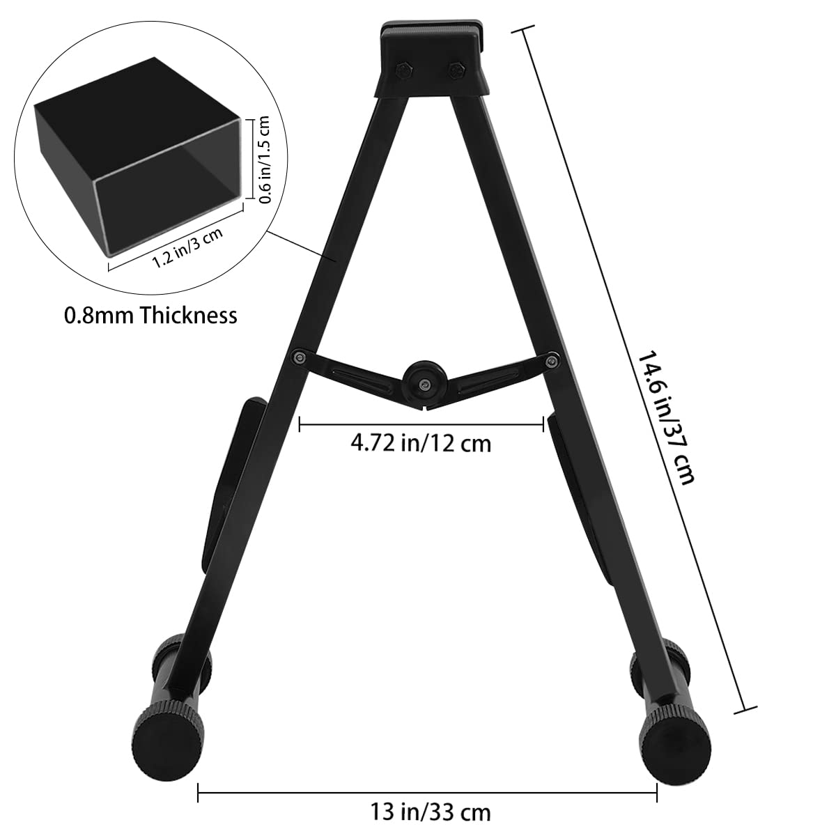 EASTROCK Professional Portable Tripod A Frame Guitar Stand,Black