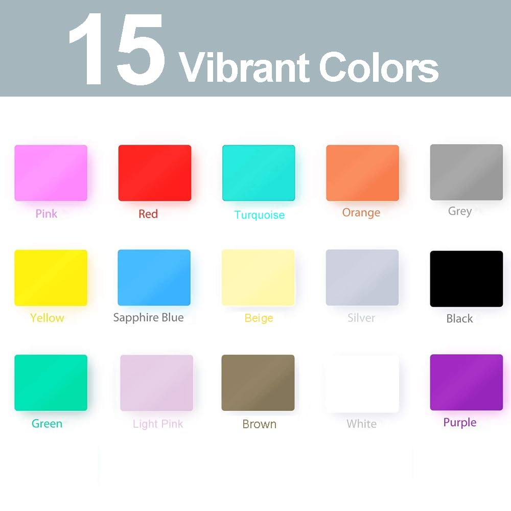 Smart Permanent Adhesive Vinyl Bundle – 30 Sheets, 15 Colors &amp; 6 Transfer Sheets – Cricut Joy Compatible