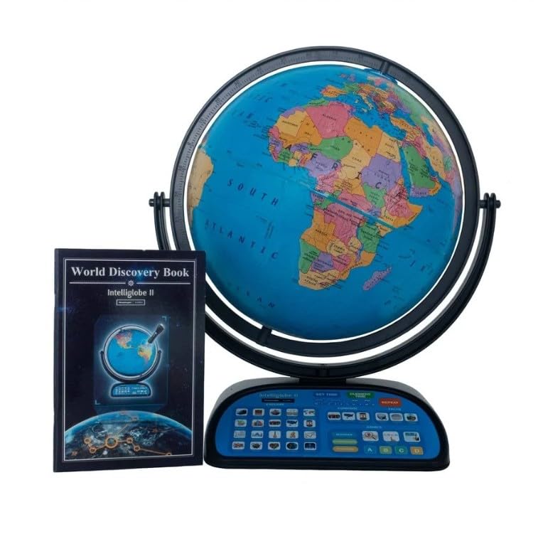 Intelliglobe II Interactive Educational Globe with Intelli-Pen  & World Discovery Book – Geography, History & STEM Learning