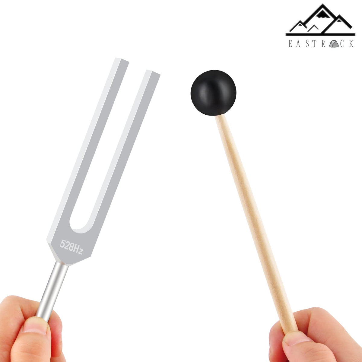 EASTROCK 528 Hz Tuning Fork with Silicone Hammer and Cleaning Cloth