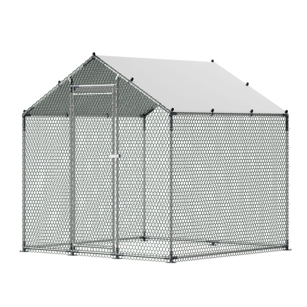 Metal Chicken Coop, 6.56x6.56x6.56ft