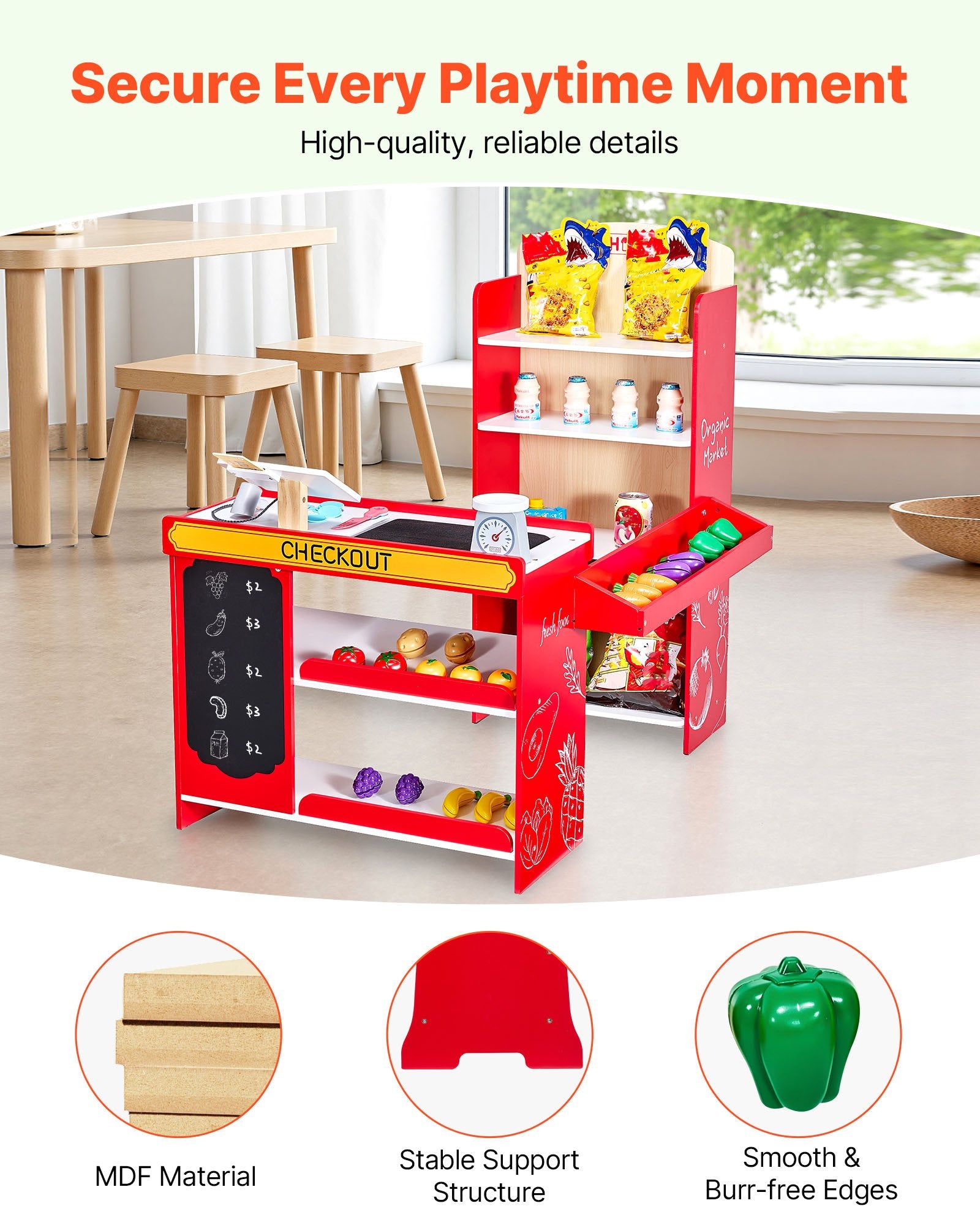 Supermarket Play Toy Set With Cash Register