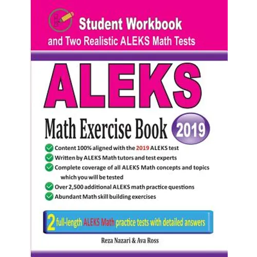 ALEKS Math Exercise Book: Student Workbook and Two Realistic ALEKS Math Tests