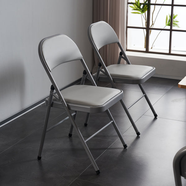 4pcs Simple Leather PVC Steel Pipe Exhibition Chairs