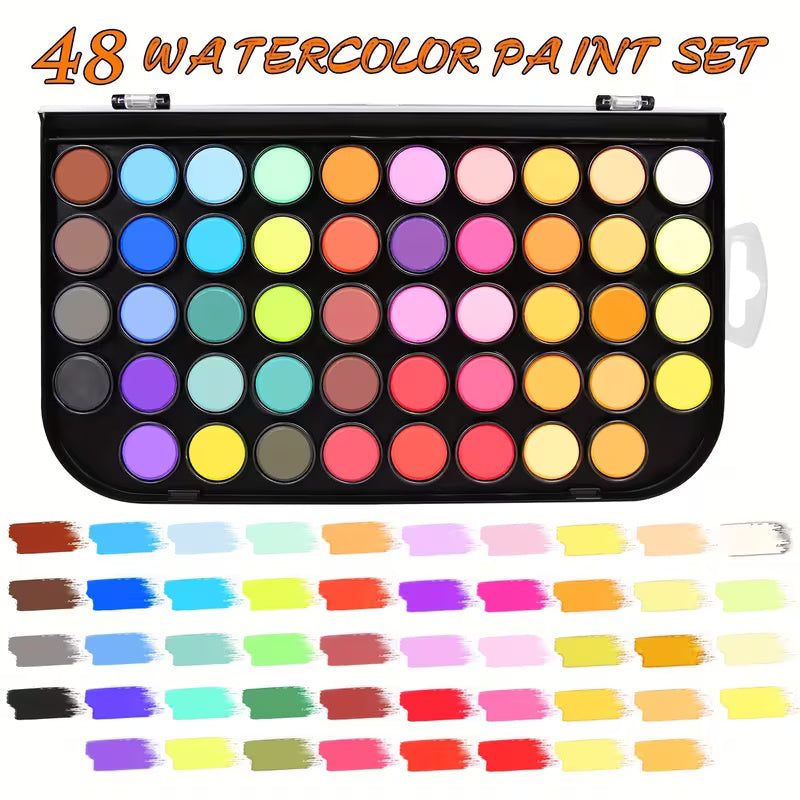 48 Watercolor Paint Set