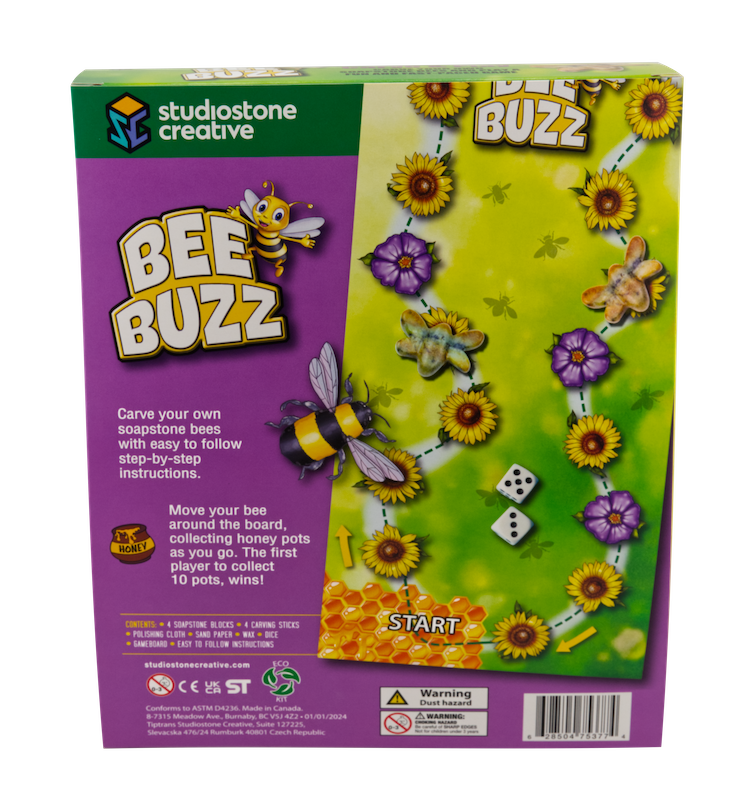 Bee Buzz Game Soapstone Carving Kit for Kids