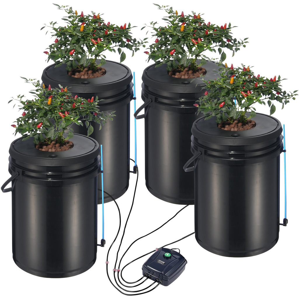 DWC Hydroponic System, 5 Gallon 4 Buckets